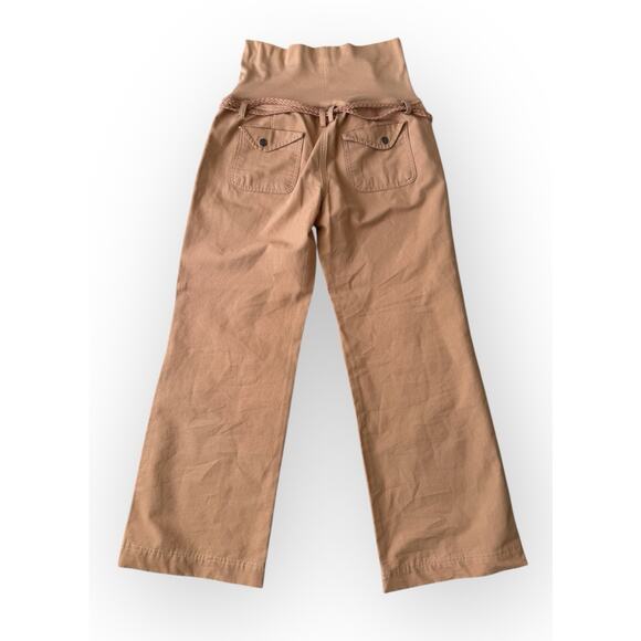 OLE' designer Cotton Maturnity Wide Leg fold over high waist Boho Pants size 27 - Picture 3 of 8